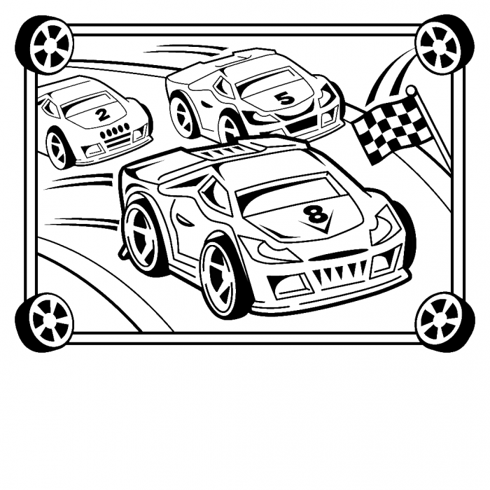 Racecar Coloring Page For Kids