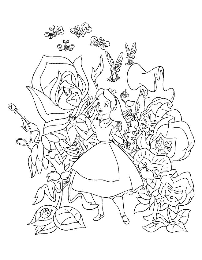 coloring page Alice in Wonderland | Alice in Wonderland