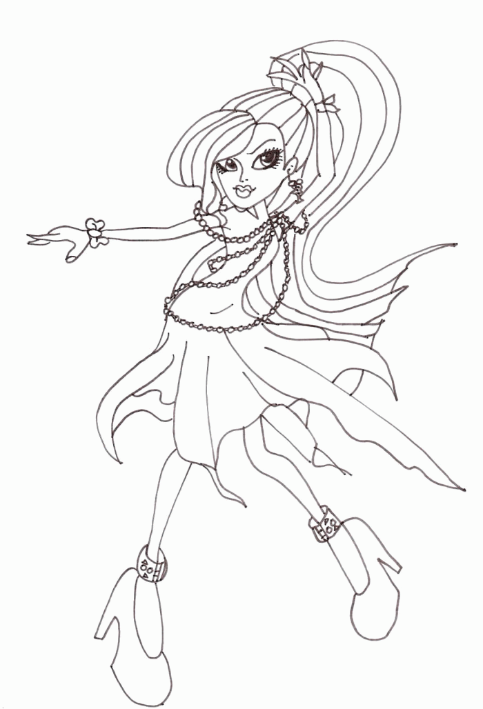 Spectra The Monster High Dancing Coloring Pages - Monster High 