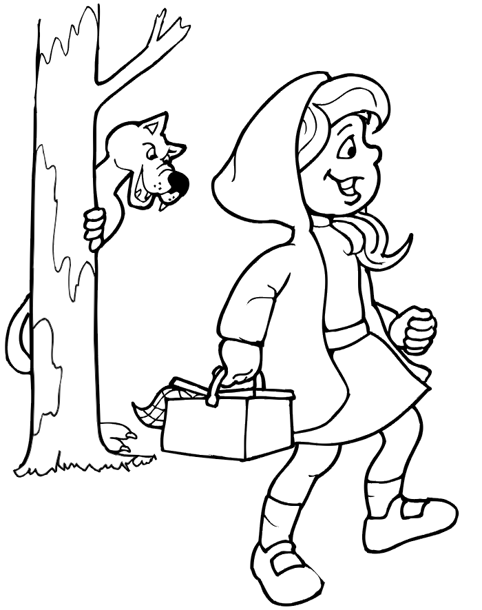 Red Riding Hood Coloring Page | On Her Way To Granny's
