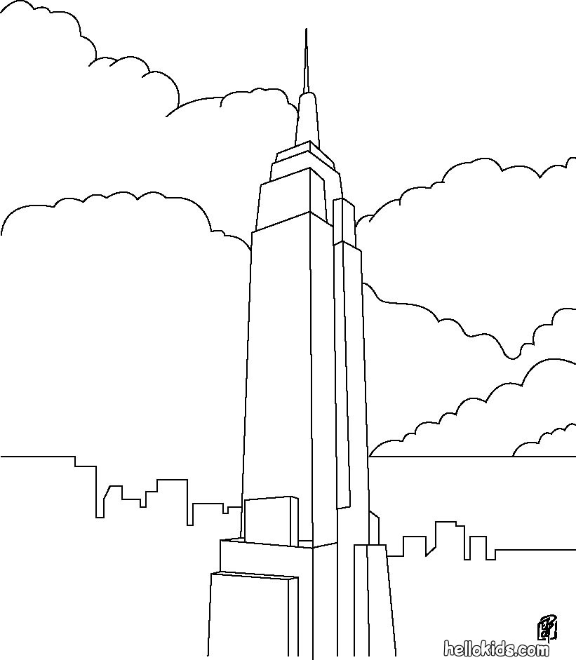 THE UNITED STATES symbols coloring pages - Empire State Building
