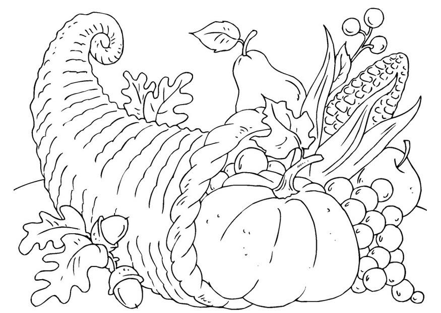 Coloring page thanksgiving basket - Cornucopia - img 22904.