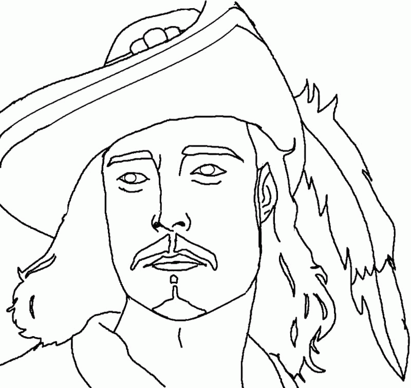 Pirates Of The Caribbean Coloring Pages : Good Looking Face Jack 