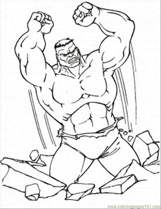 Coloring Pages Powerful Hulk (Cartoons > Others) - free printable 