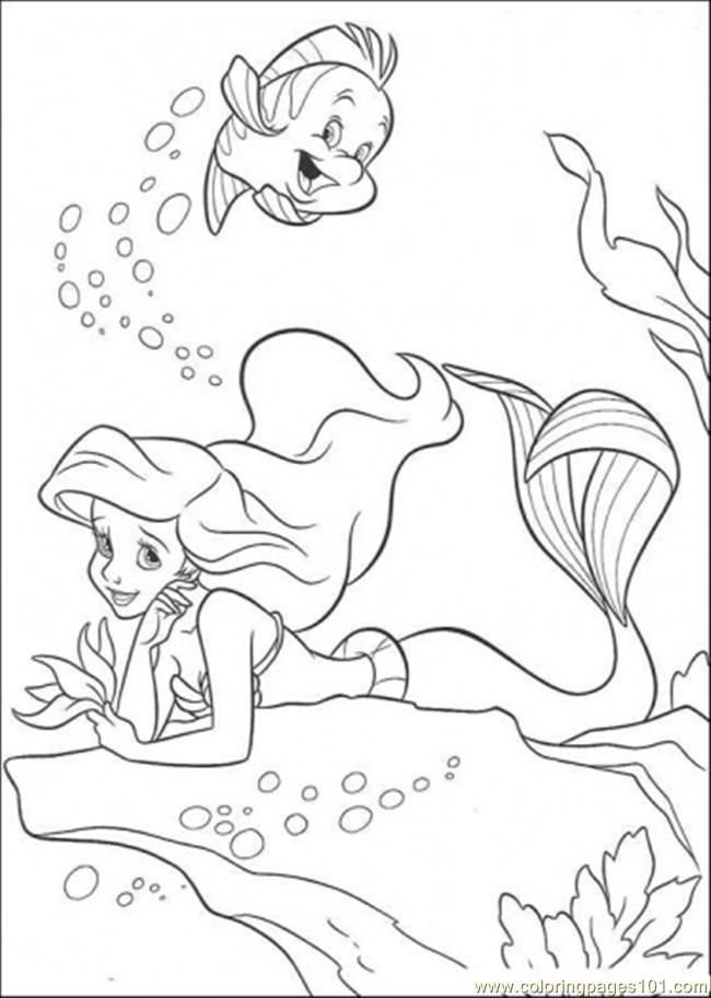 Coloring Pages Ariel Is Thinking (Cartoons > The Little Mermaid 