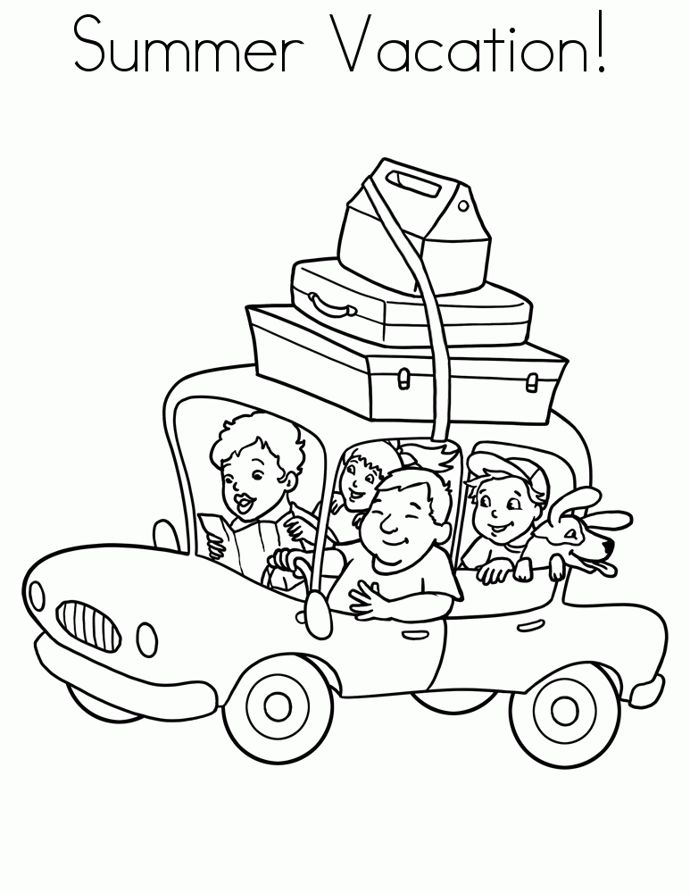 Summer Vacation Coloring Pages - Coloring Home