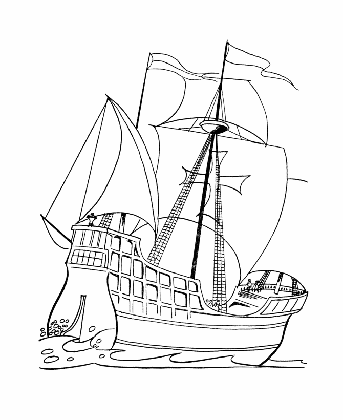 Boats And Ships Coloring Page For Printable - Kids Colouring Pages