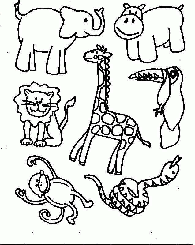 Printable Jungle coloring pages for children