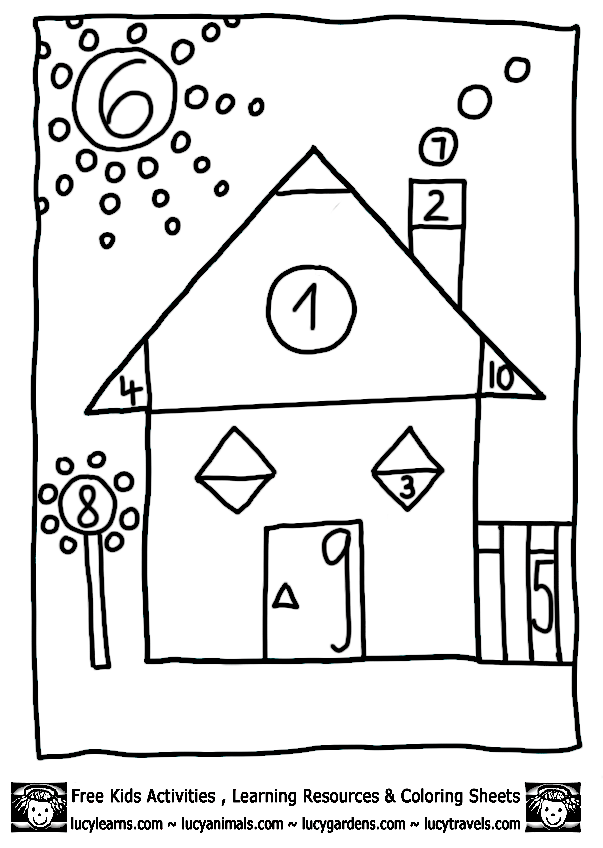 Shapes Coloring Pages House Shape