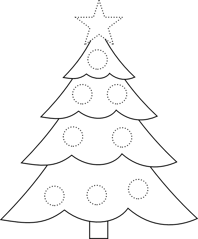 traceable christmas tree  coloring home