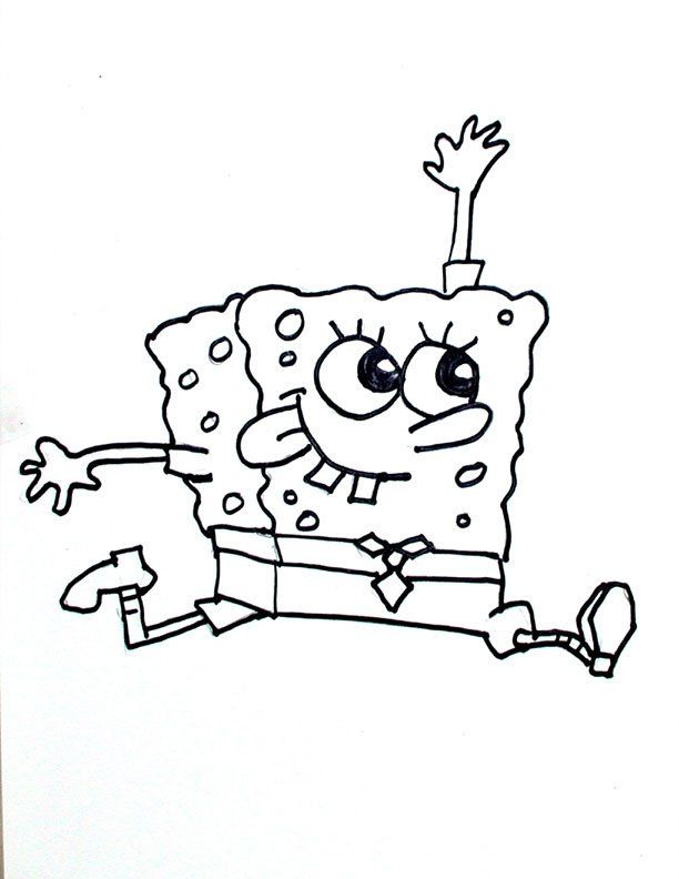funny spongebob coloring page
