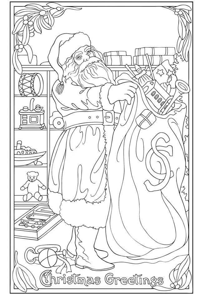 Vintage Christmas Coloring Pages - Coloring Home