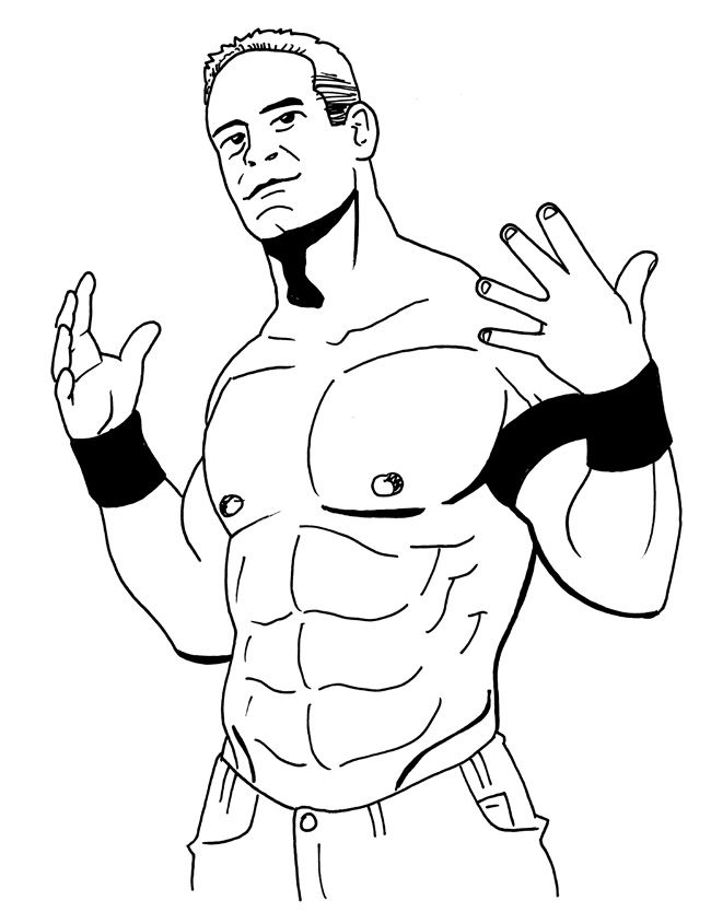 WWE Coloring Page of John Cena