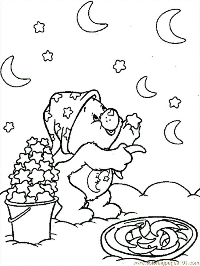 Coloring Pages Cute Care Bear 3 (Cartoons > Care Bears) - free 