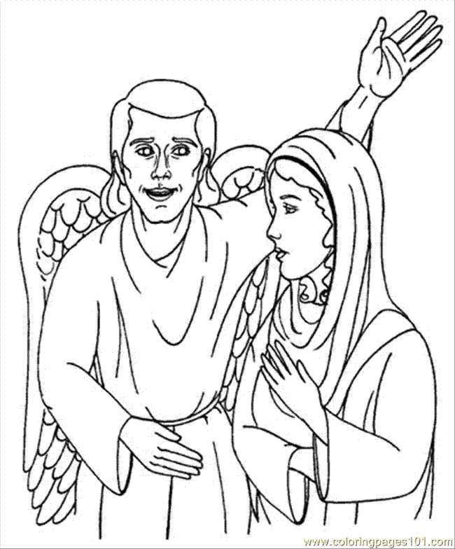 Coloring Pages Mary Gabriel (Peoples > Angel) - free printable 