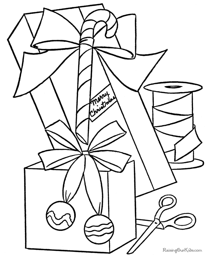 Present Coloring Sheet - Coloring Home