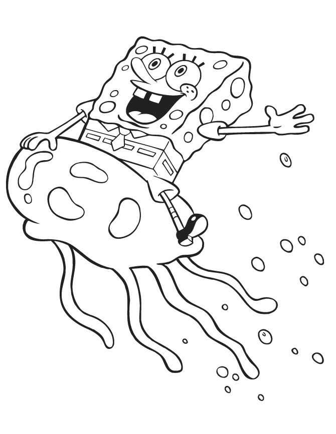 spongebob jellyfish Colouring Pages (page 2)