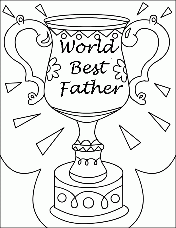 Beloved Father's Trophy For Father's Day Coloring Pages - Father's 