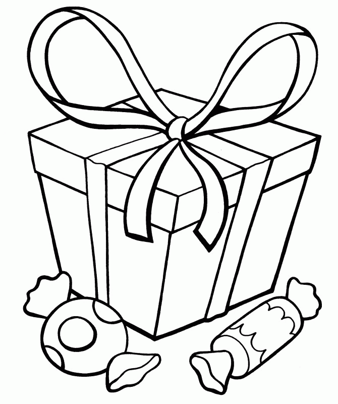 Christmas Present Coloring Page - Coloring Home