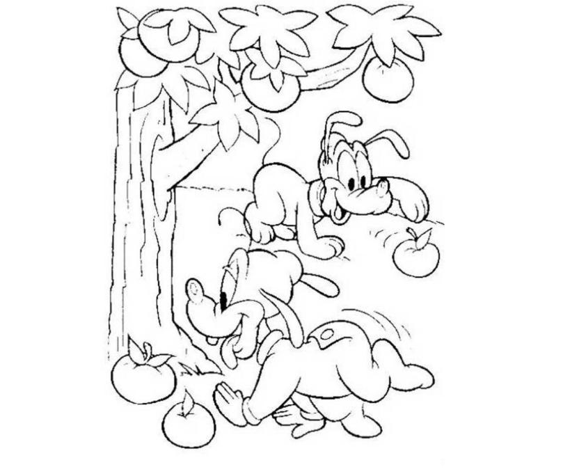 Print Baby goofy and baby pluto disney coloring pages or Download 