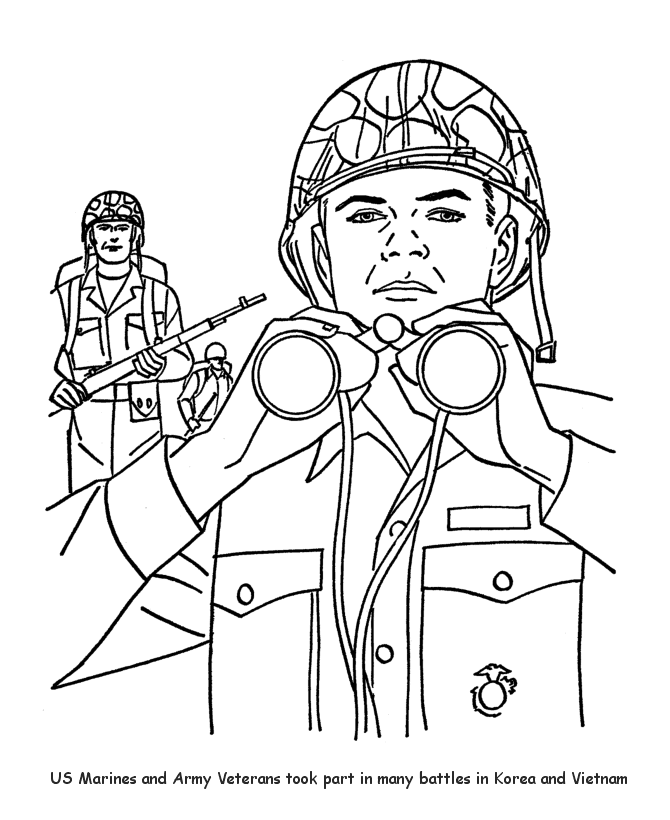 Veterans Day Coloring Pages - Korea and Vietnam Veterans Coloring ...