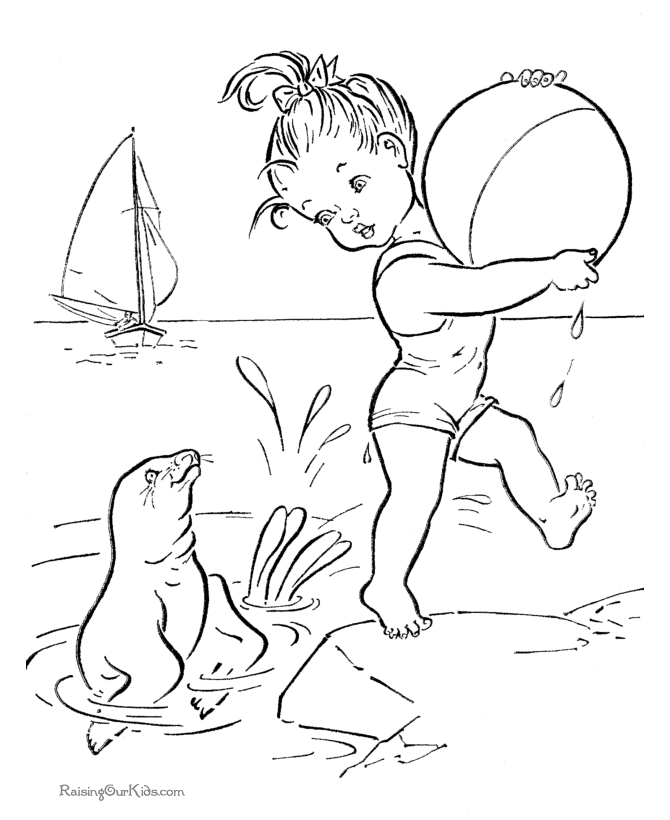 Beach coloring pages for kids 016