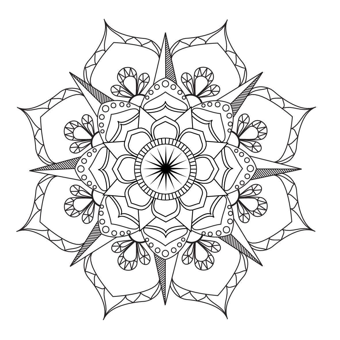 Flower Mandala Coloring Page Adult Coloring Art Therapy Pdf ...