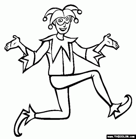 Jester Coloring Page | Free Jester Online Coloring