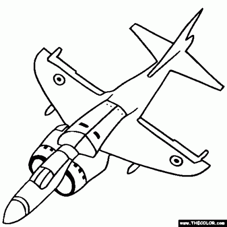 Sea Harrier Fighter Jet Online Coloring Page