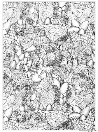 Print adult chicken 1 Coloring pages