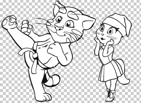 Talking Angela Line Art Drawing Talking Tom And Friends Coloring ...