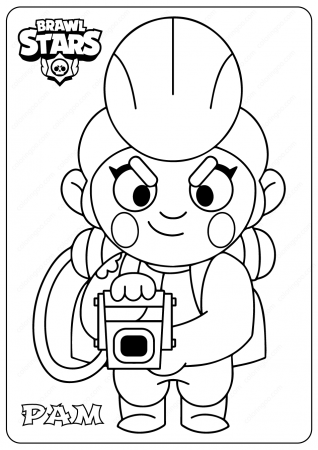 Printable Brawl Stars Pam PDF Coloring Pages in 2020 | Star ...