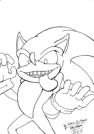 Sonic Exe - Free Colouring Pages
