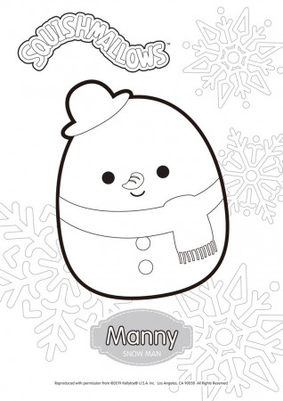Manny from Squishmallows Coloring Pages. | Cool coloring pages, Hello kitty  coloring, Coloring pages