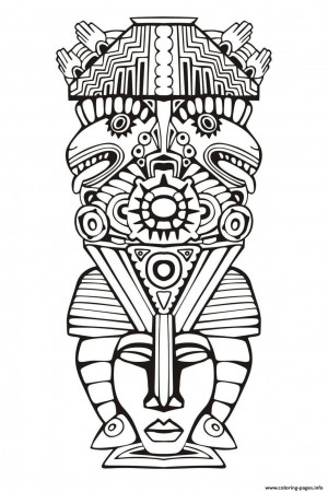 Print adult totem inspiration inca mayan aztec 6 Coloring pages ...