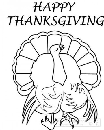 Thanksgiving Clipart : happy-thanksgiving-turkey-bw-outline ...