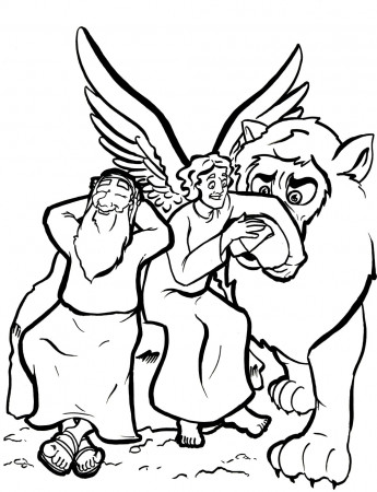 Daniel in the Lions' Den Coloring Page