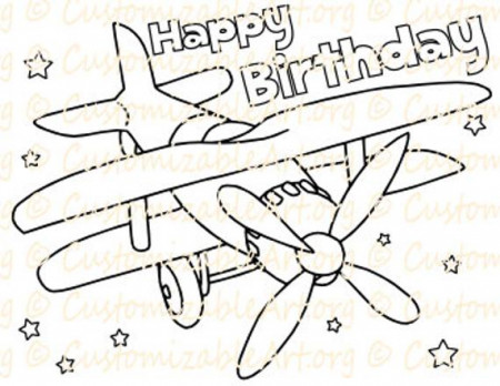 Plane Birthday Coloring Page Printable Airplane Birthday Party | Etsy