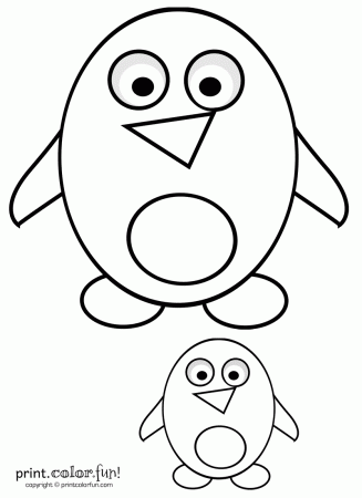 Big & little cute cartoon penguins - Print Color Fun!
