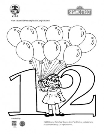 The Number 12 Coloring Page | Kids Coloring… | PBS KIDS for Parents