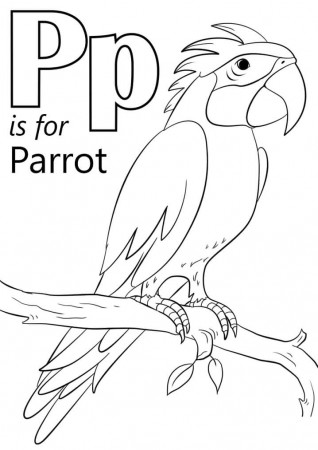 Parrot Letter P Coloring Page - Free Printable Coloring Pages for Kids
