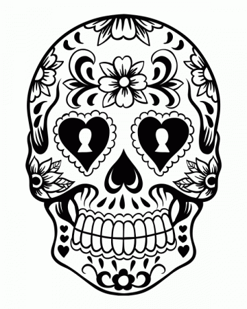 Day Of The Dead Skull Printable - Coloring Pages for Kids and for ...