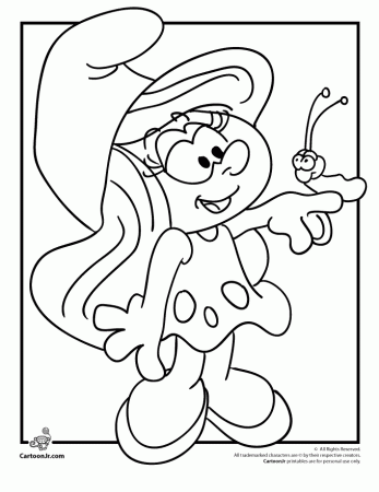 Smurfette Coloring Page | Cartoon Jr.