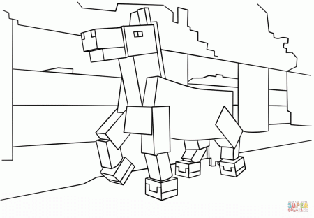 Minecraft Horse coloring page | Free Printable Coloring Pages