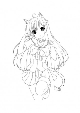 Anime girl coloring sheet - Coloring pages