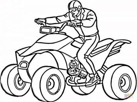 Man on ATV coloring page | Free Printable Coloring Pages