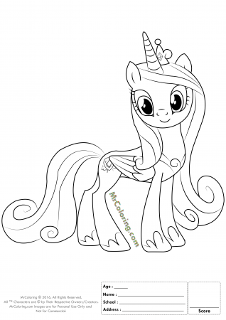 My Little Pony Princess Cadance Coloring Page - 1 | MrColoring.com