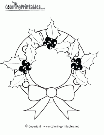 Christmas Wreath Coloring Page - A Free Holiday Coloring Printable