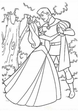 Princess Aurora Dancing with Prince Phillip Coloring Pages ...