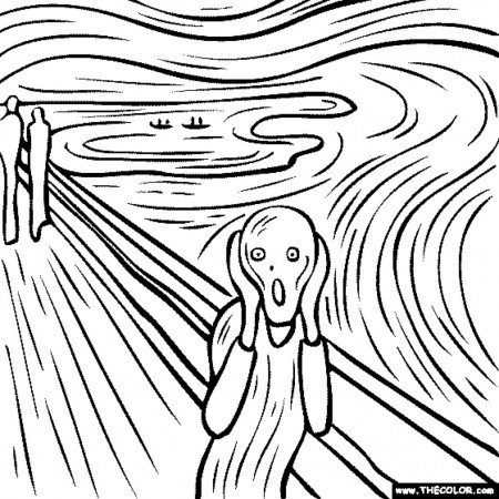 Scream by Edvard Munch Coloring Page